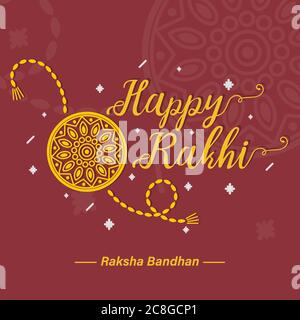 Happy Raksha Bandhan, Rakhi, poster di saluto, biglietto, illustrazione vettoriale Illustrazione Vettoriale