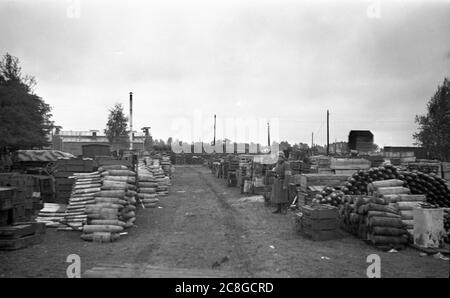 Wehrmacht Heer Munitionsdepot Ostfront - deposito di munizioni dell'esercito tedesco Foto Stock