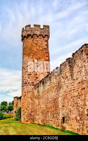 Mura cittadine di Obernai - Alsazia, Francia Foto Stock