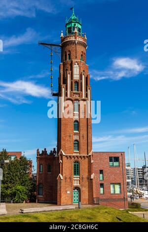 Faro Bremerhaven, Porto nuovo, Porto nuovo, Bremerhaven, Brema, Germania Foto Stock