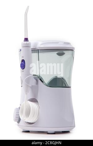 irrigatore orale dentale isolato su sfondo bianco Foto Stock