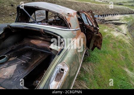 Vecchia Rusty Car nel Palouse Foto Stock