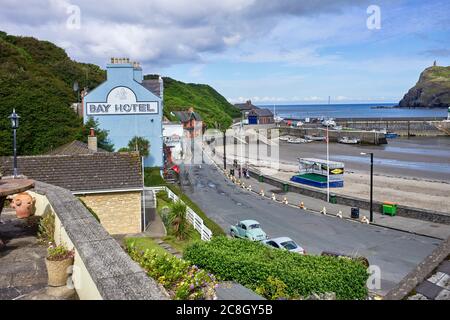 Port Erin baia vista da Dandy Hill sulla baia e la spiaggia Foto Stock