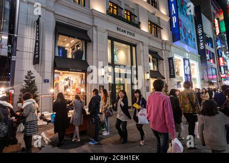 Mercato notturno di Myeongdong, Jung-GU, Chungmuro 2(i)-ga, 8-3-ga, Seoul, Foto Stock