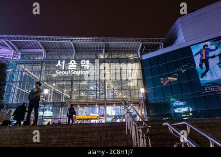 Seoul Station, Dongja-dong, Yongsan-GU, Seoul, Corea del Sud Foto Stock