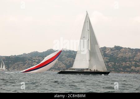 Editorial SARDEGNA - Settembre 2005: i partecipanti nella maxi yacht Rolex Cup boat race Foto Stock