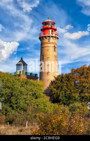 Schinkelturm torre e nuovo faro a Capo Arkona a Putgarten sull'isola di Rügen Foto Stock
