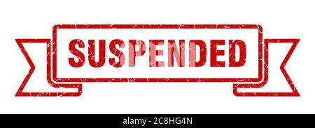 cartello con nastro sospeso. band retrò vintage sospesa. Illustrazione Vettoriale