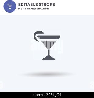 Vettore di icone di calice, segno piatto riempito, pittogramma solido isolato su bianco, illustrazione del logo. Icona di gimlet per la presentazione. Illustrazione Vettoriale