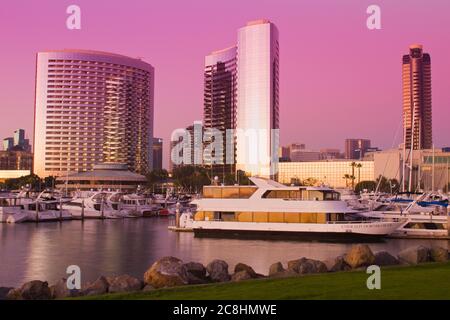 Marriott Hotel & Embarcadero Marina, San Diego, California, Stati Uniti Foto Stock