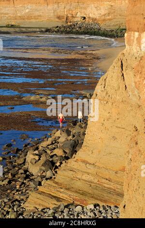 Sunset Cliffs, Point Loma, San Diego, California, Stati Uniti Foto Stock