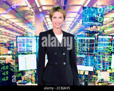 giovane trader in carica Foto Stock