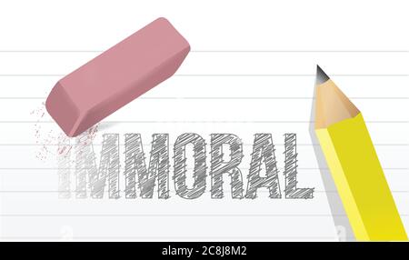 Immorale al disegno morale dell'illustrazione sopra un fondo bianco Illustrazione Vettoriale