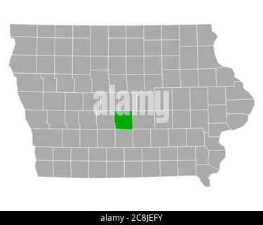 Polk sulla mappa di Iowa Foto Stock