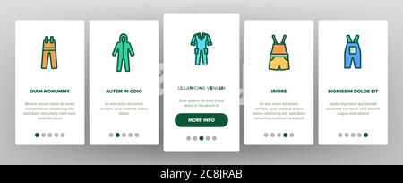 Tute Worker Proteggi vestiti icone Set vettore Illustrazione Vettoriale