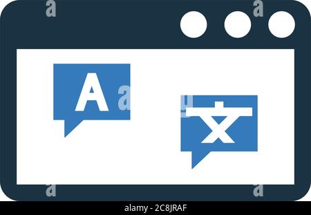 Icona traduzione linguistica. Ideale per supporti di stampa, Web, immagini di magazzino, uso commerciale o qualsiasi tipo di progetto di progettazione. Illustrazione Vettoriale