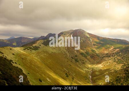 Picco Malý Kriváň in montagna Malá Fatra, Slovacchia Foto Stock