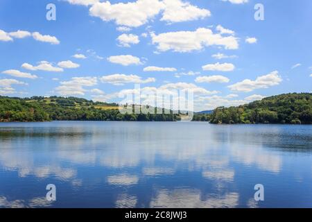 Francia, dipartimento Yonne, Parco Naturale Regionale Morvan, Chastellux sur Cure, Lac du Crescent, Lago Crescent in estate Foto Stock