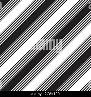 Sfondo con motivo senza giunture a strisce in bianco e nero, adatto per tessuti e grafica di moda Foto Stock