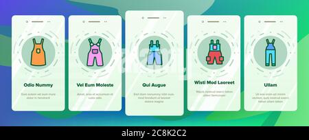 Tute Worker Proteggi vestiti icone Set vettore Illustrazione Vettoriale