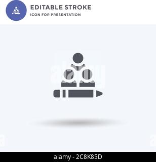 Vettore di icone di Gestione del contenuto, segno piatto riempito, pittogramma solido isolato su bianco, illustrazione del logo. Icona di gestione dei contenuti per la presentazione. Illustrazione Vettoriale