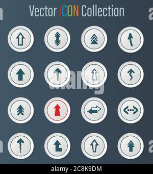 Frecce di set di icone Illustrazione Vettoriale