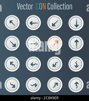 Frecce di set di icone Illustrazione Vettoriale