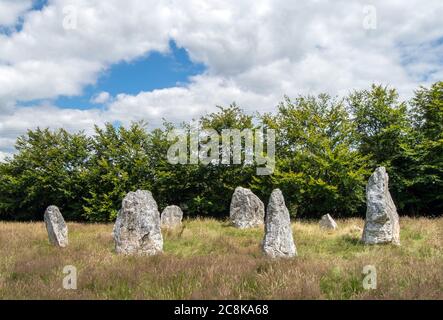Duloe Stone Circle, Ancient Site, Cornovaglia UK Foto Stock