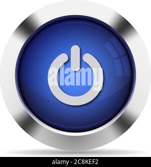 Blu acciaio lucido power off Illustrazione Vettoriale