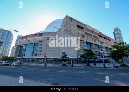 24 luglio 2020, Toronto Ontario Canada. Il Rogers Centre, sede dei Toronto Blue Jays, rimane vuoto mentre i Blue Jays giocano a Buffalo durante i Coronaveurs. Luke Durda/AlMay Foto Stock