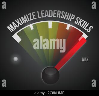 Massimizza le competenze di leadership per il massimo design delle illustrazioni su sfondo nero Illustrazione Vettoriale