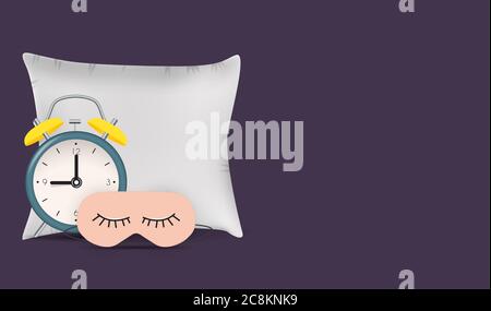 Buona notte Abstract sfondo con Funny Sleeping Mask. Illustrazione vettoriale Illustrazione Vettoriale