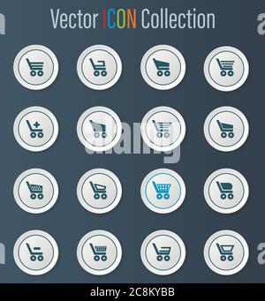 Carrello set di icone Illustrazione Vettoriale