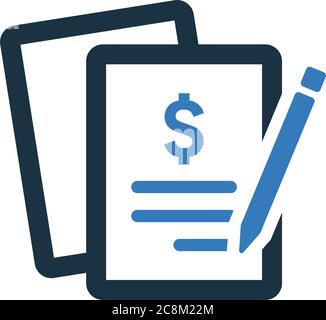 Icona del segno di contratto. Bel disegno e vettore completamente modificabile per i progetti commerciali, stampa, web o di qualsiasi tipo. Illustrazione Vettoriale