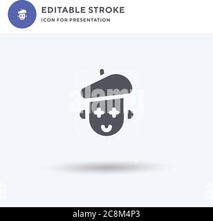 Vettore di icone MIME, segno piatto riempito, pittogramma solido isolato su bianco, illustrazione del logo. Icona MIME per la presentazione. Illustrazione Vettoriale