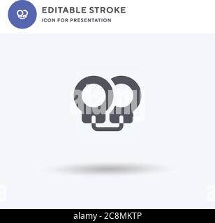 Icona dei bracciali vettore, segno piatto riempito, pittogramma solido isolato su bianco, illustrazione del logo. Icona manette per la presentazione. Illustrazione Vettoriale