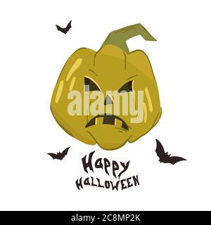 Happy Halloween banner o party invito sfondo con zucche Illustrazione Vettoriale