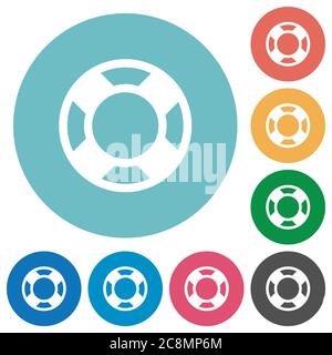 Icona del salvavalvole piatto su sfondo rotondo. Illustrazione Vettoriale