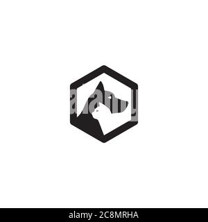Logo cane e gatto / icona design Illustrazione Vettoriale