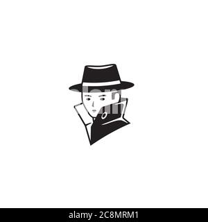 Un logo Detective / design del personaggio Illustrazione Vettoriale