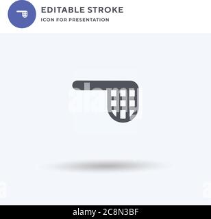 Vettore icona rete da pesca, segno piatto riempito, pittogramma solido isolato su bianco, illustrazione del logo. Icona rete di pesca per la presentazione. Illustrazione Vettoriale