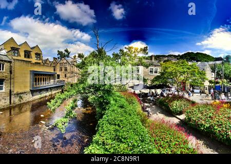 Hebden Water, ponte di Hebden Foto Stock