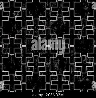 sfondo con motivo geometrico senza cuciture, con quadrati, in bianco e nero Illustrazione Vettoriale