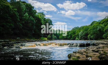 Cascate di Aysgarth, Leyburn, North Yorkshire, Regno Unito Foto Stock