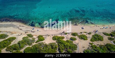 Punta Prosciutto è un meraviglioso tratto di costa salentina, parte del comune di Porto Cesareo, Puglia, Italia meridionale. Foto Stock