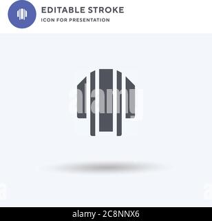 Vettore icone Haori, segno piatto riempito, pittogramma solido isolato su bianco, illustrazione del logo. Icona Haori per la presentazione. Illustrazione Vettoriale