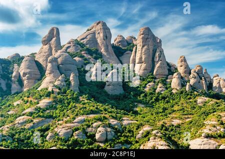 Montagna di roccia Montserrat Catalogna Spagna Foto Stock
