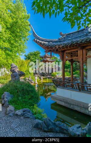 Piccolo ma bello Chinagarten o Giardino Cinese, centro di Stoccarda, stato federale Baden-Würtemberg, Germania del Sud, Europa Centrale Foto Stock