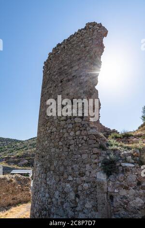 Torre del Grillo Bernabo. Rovine della fortezza genovese Chembalo in Crimea Foto Stock