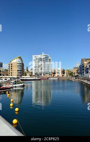 Limehouse Basin Marina, Limehouse, East London, Regno Unito Foto Stock